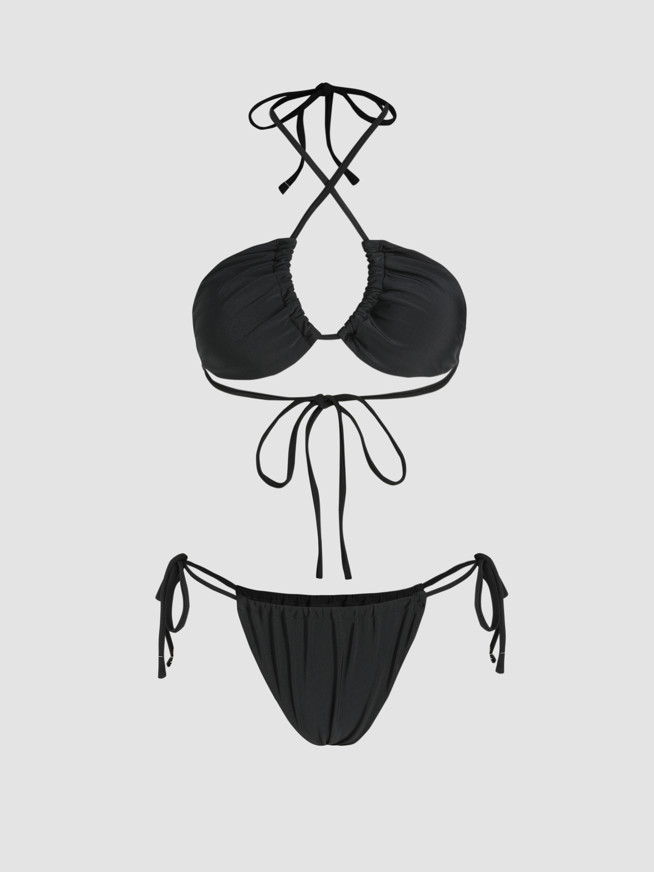 Criss Cross Halter Bikini Swimsuit
