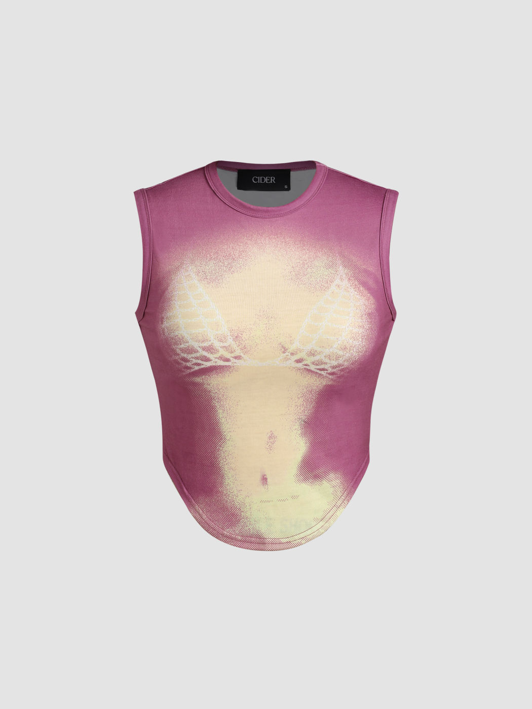 Ärmelloses Crop-Top aus Jersey mit Batikmuster