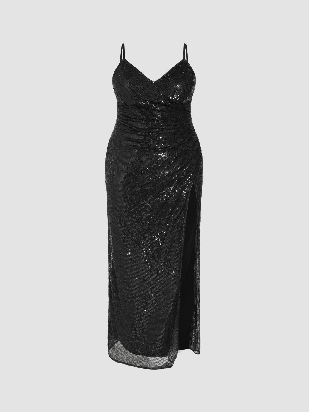 Maxikleid mit V-Ausschnitt und Pailletten Kurve & Plus