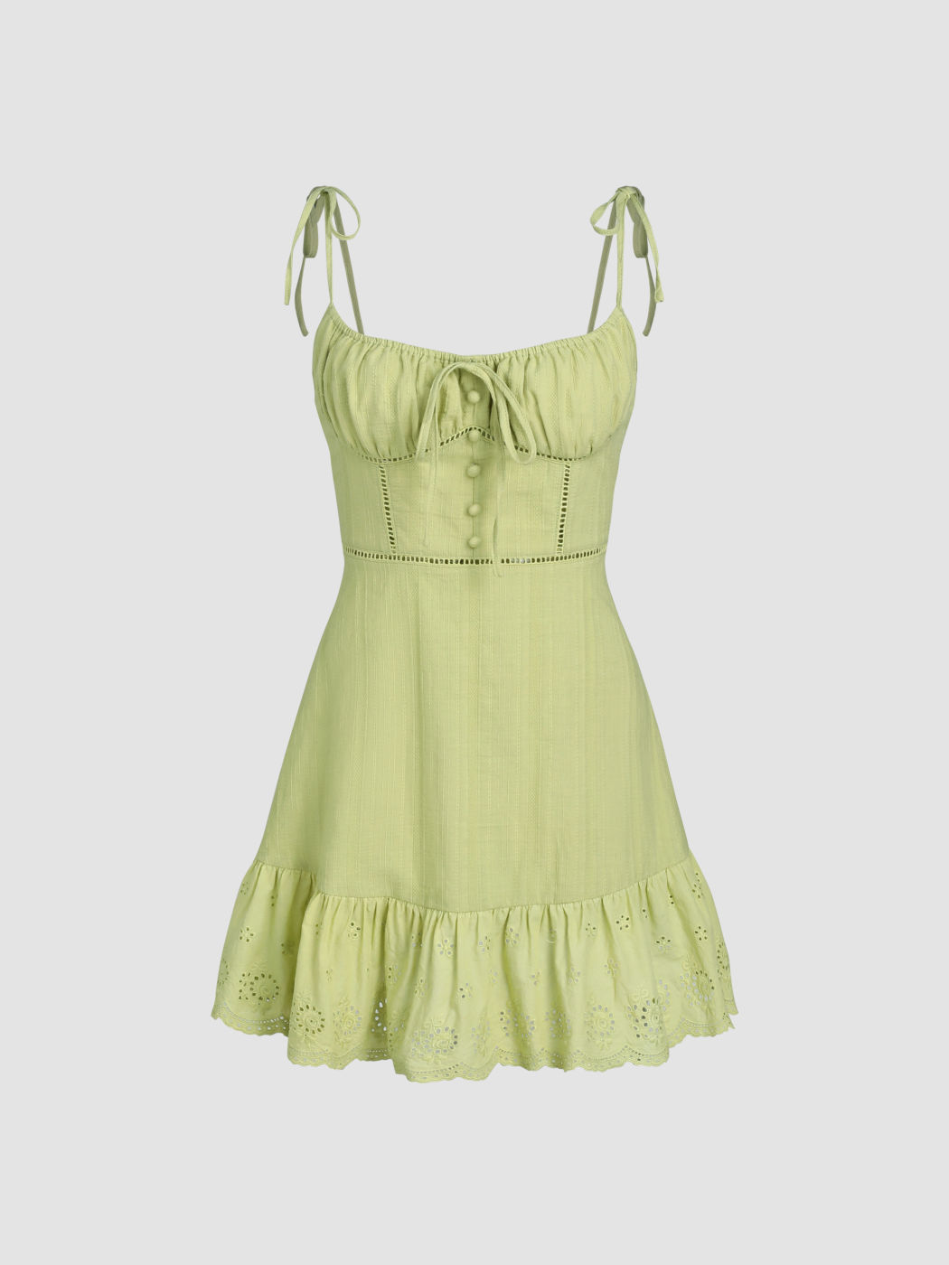 Geknotetes Minikleid mit Rüschen