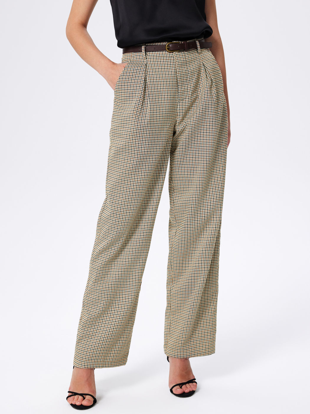 Karo Hose mit weitem Bein