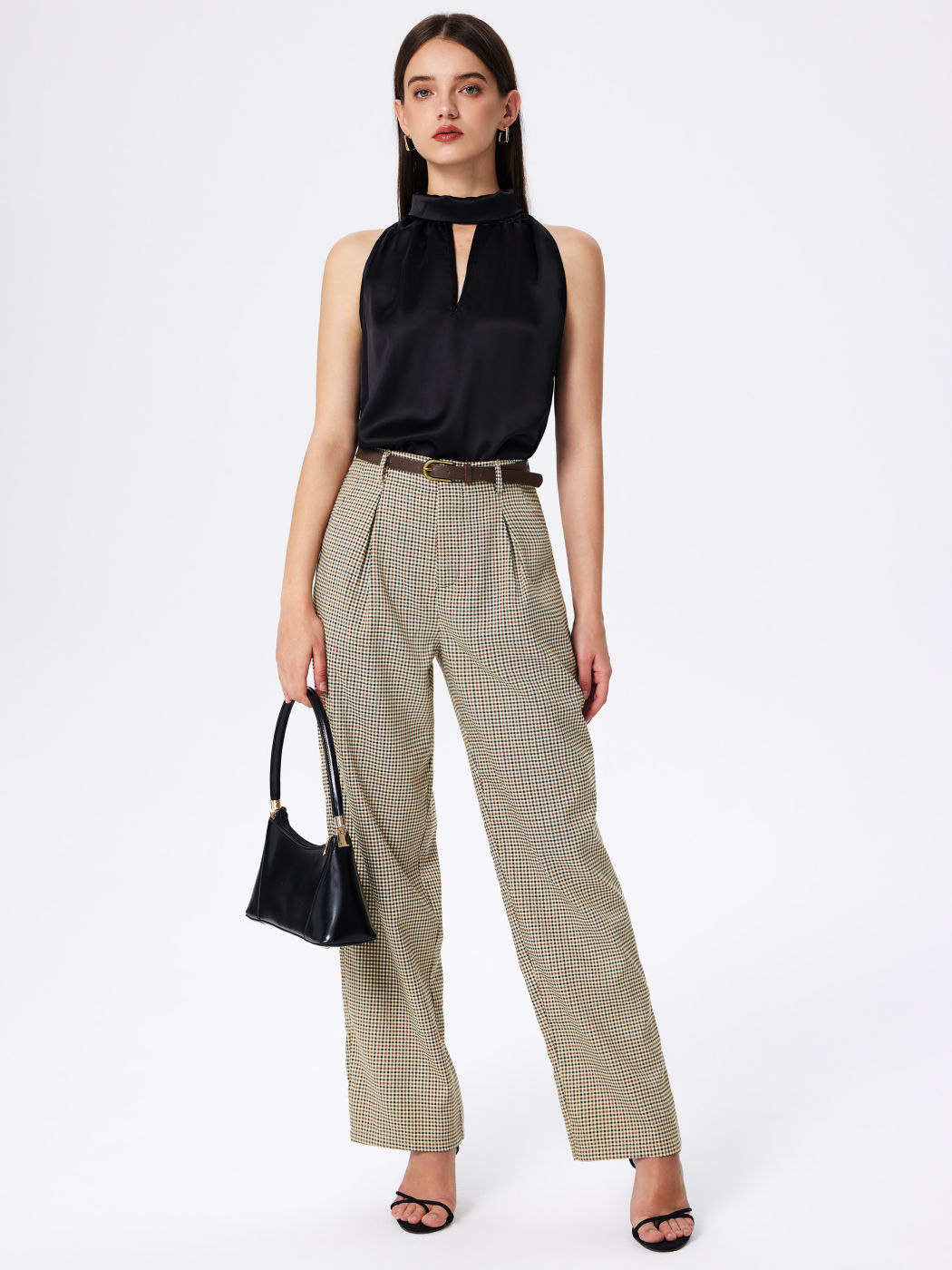Karo Hose mit weitem Bein