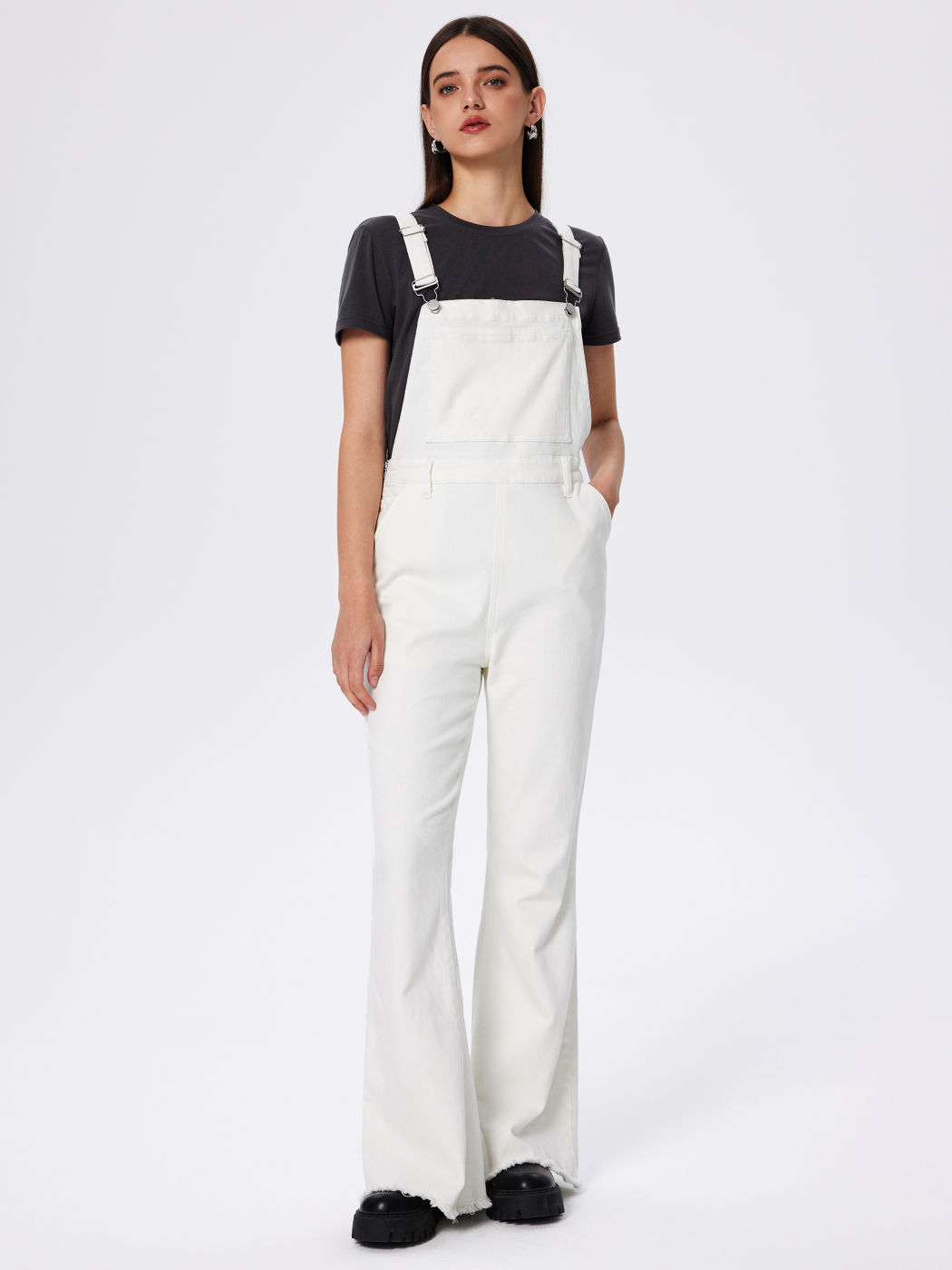 Denim Style Retro Flared Jumpsuit main image 0