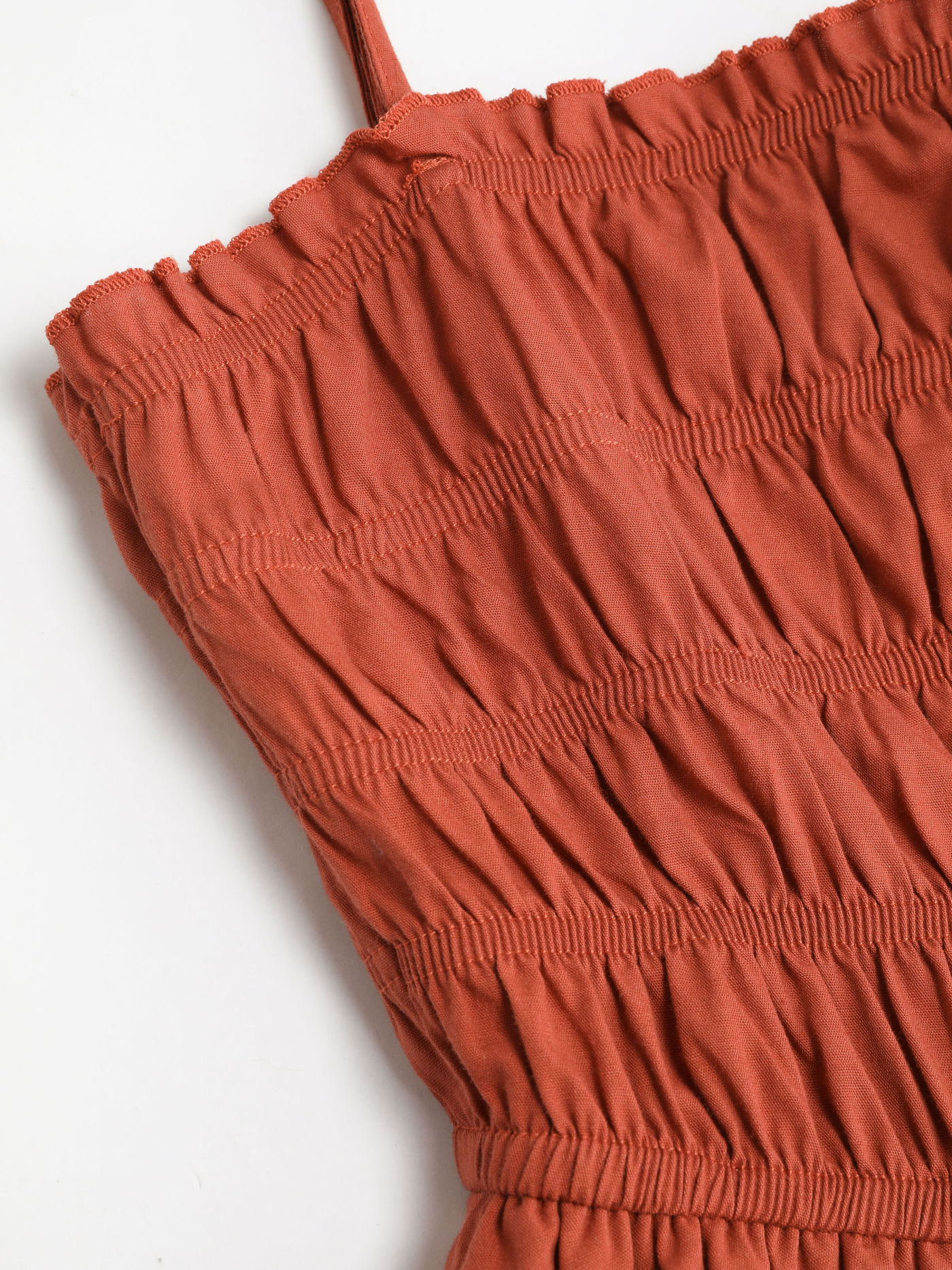 Shirred Ruffle Maxi Dress