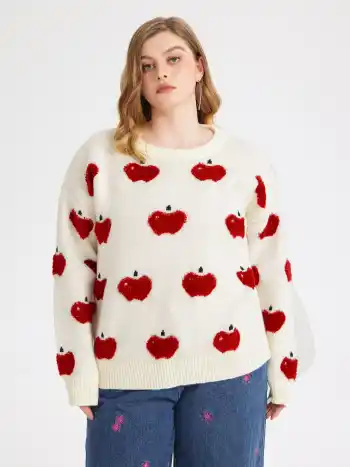 Maglione con grafica jacquard Curvy