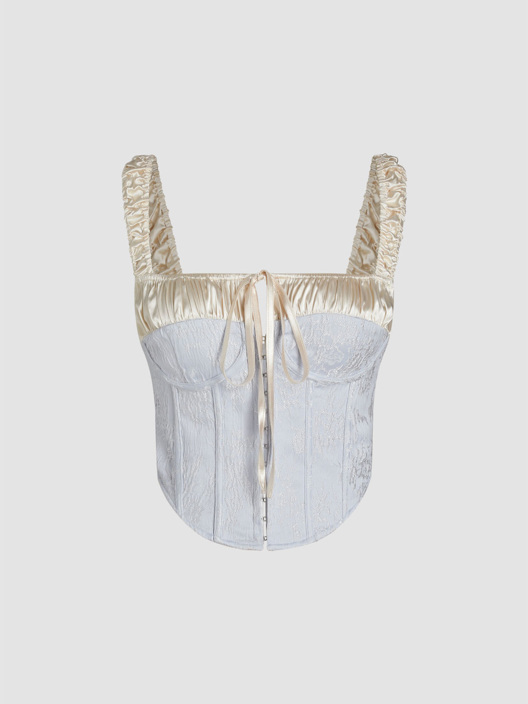  Jacquard Geknoteter Schnallen-Korsett Tank Top