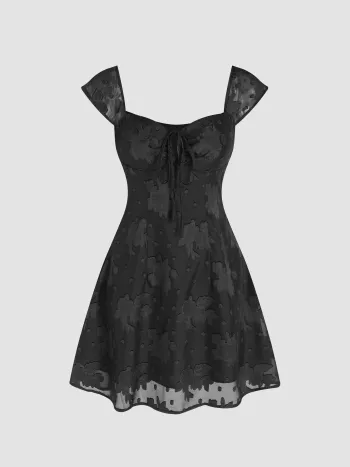 Floral Jacquard Mini Dress
