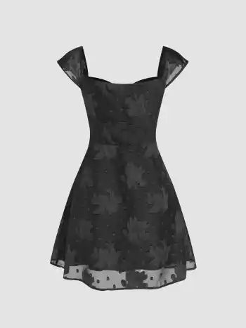 Floral Jacquard Mini Dress