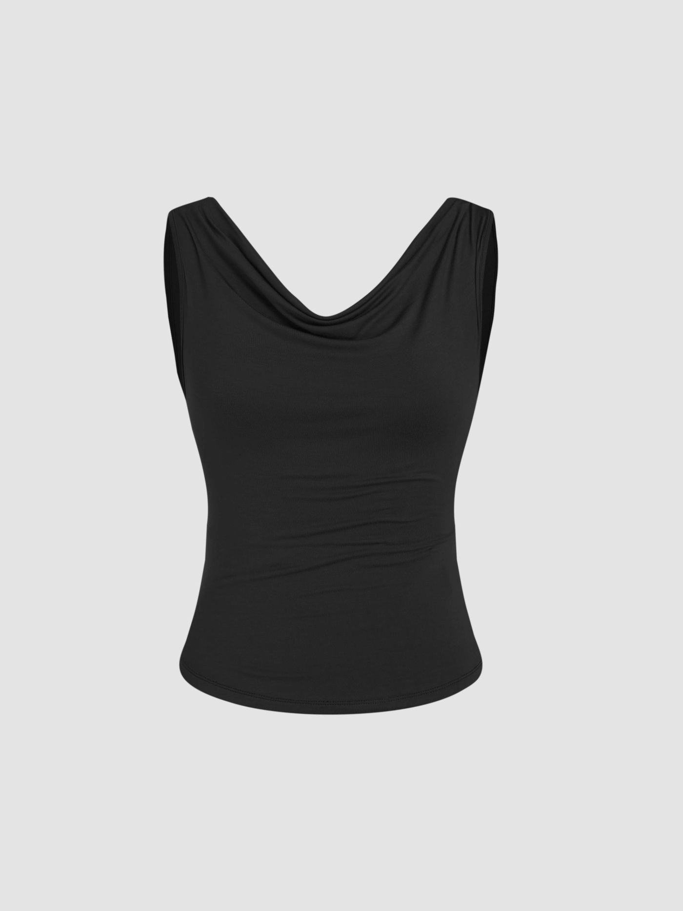Einfarbiger Wasserfallkragen Tank Top