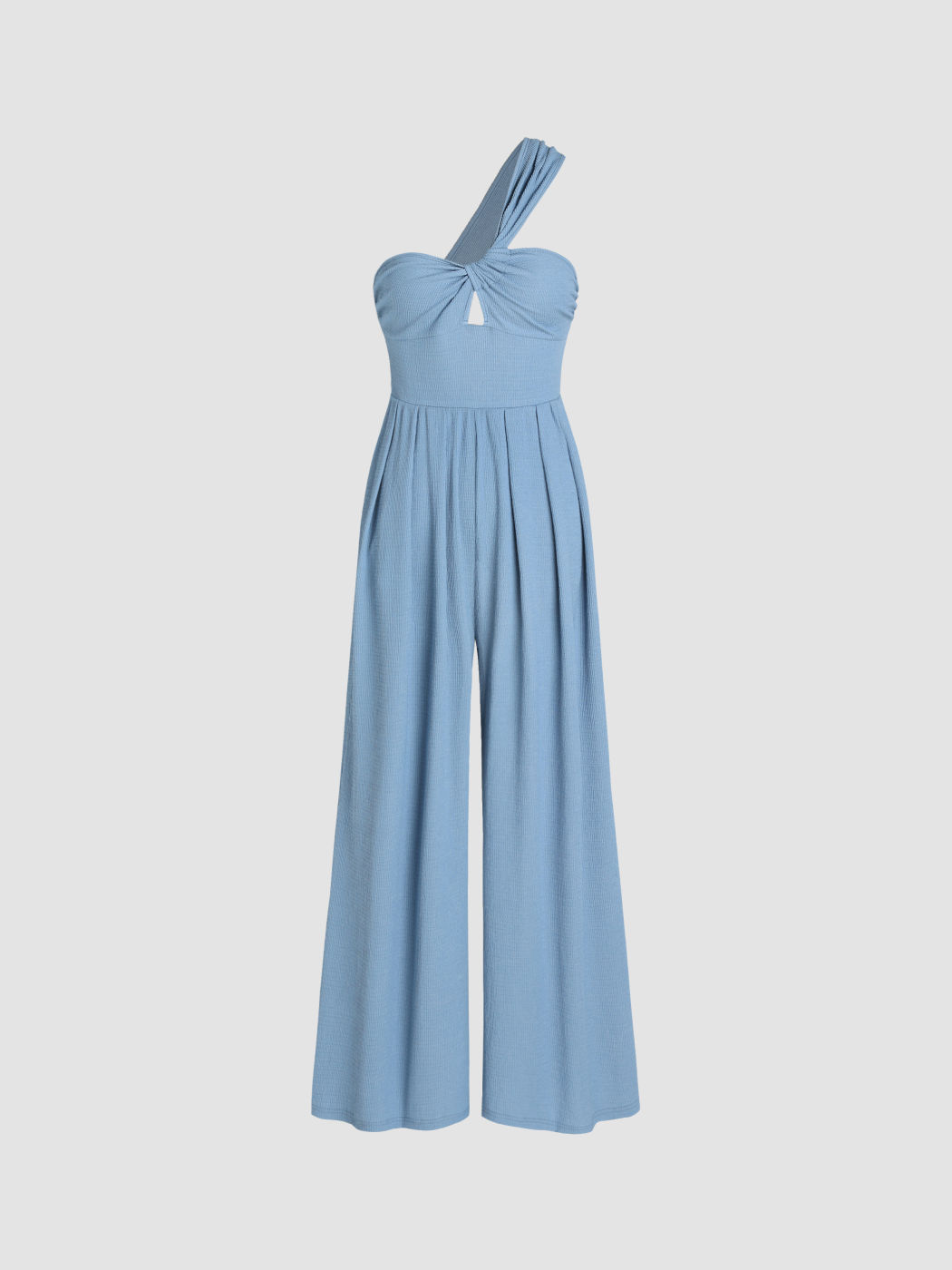 Jumpsuit mit weitem Bein und asymmetrischem Neck Twist Cut Out