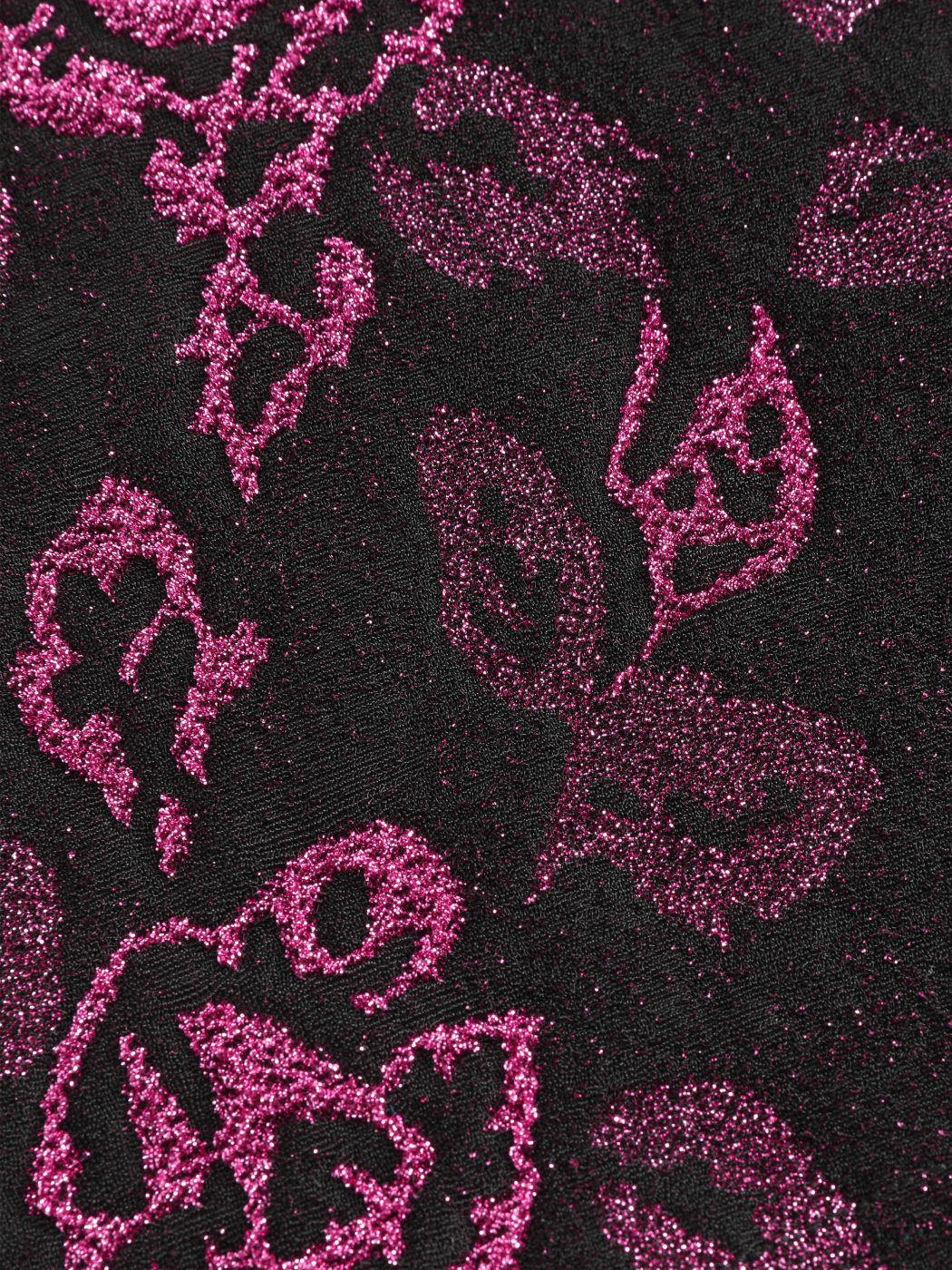 Floral Glitter Elastic Waist Flared Pants