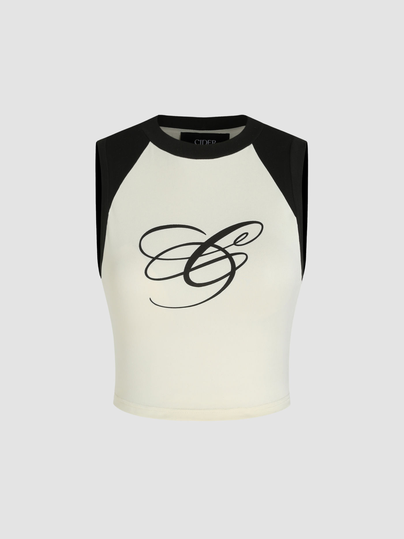 Ärmelloses Crop-Top mit Jersey-Grafik