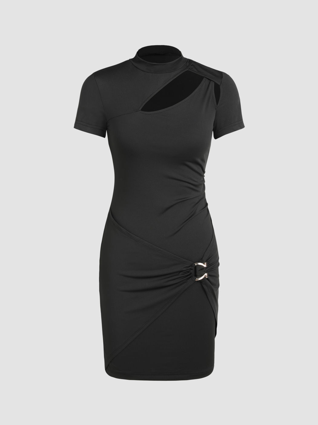 Figurbetontes kurzes Kleid mit ausgeschnittener Schnalle