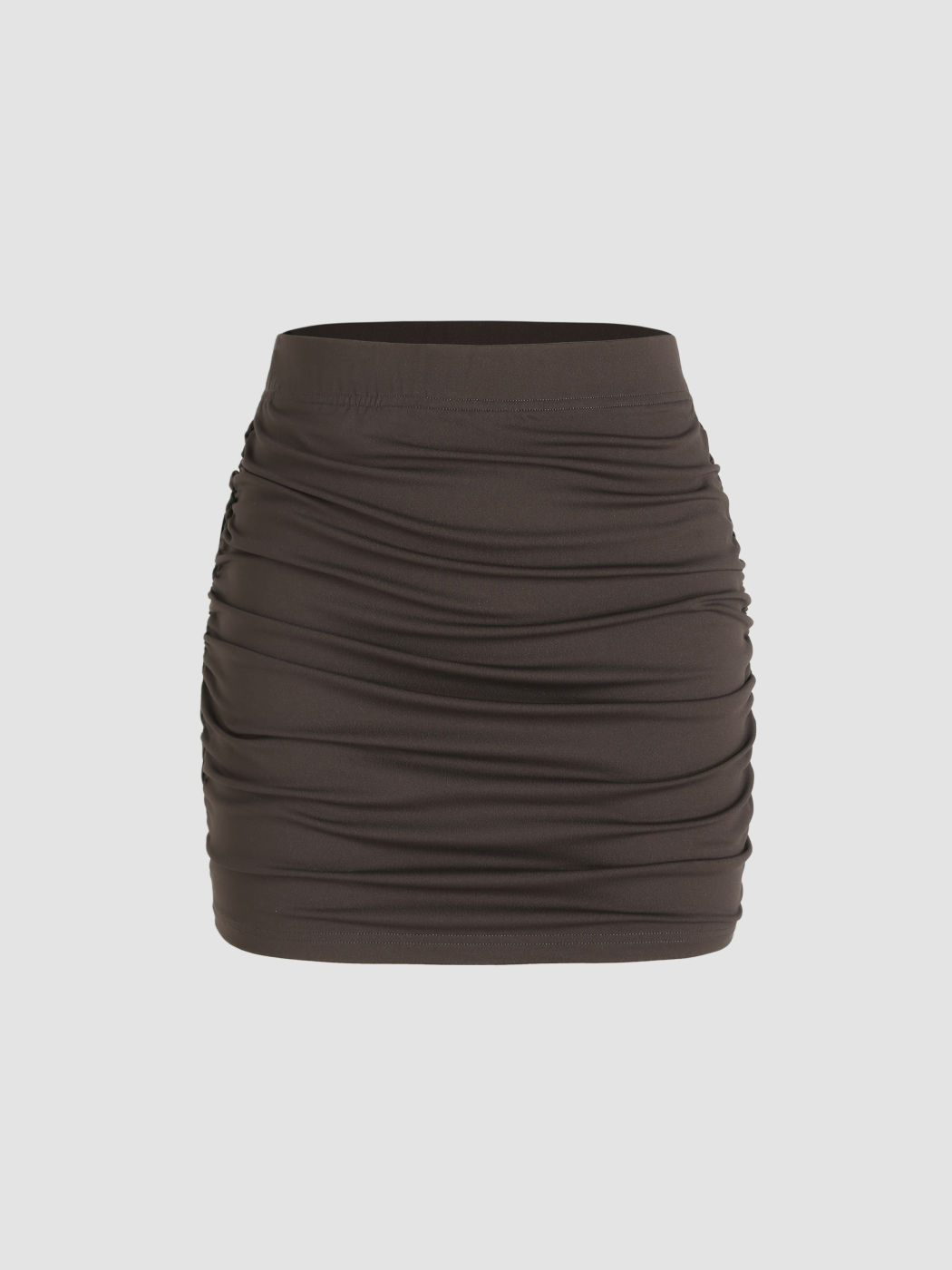  Geraffter Mittlere Taille Minirock