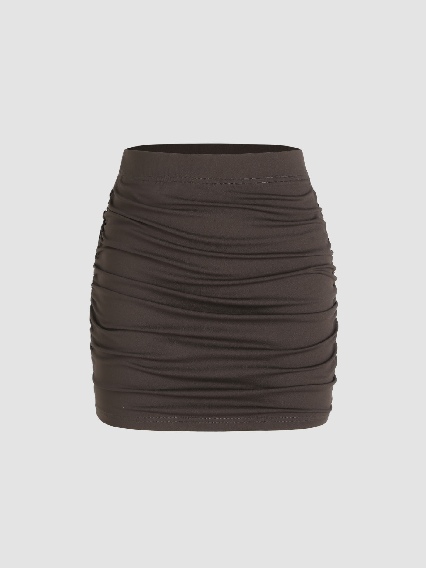  Geraffter Mittlere Taille Minirock
