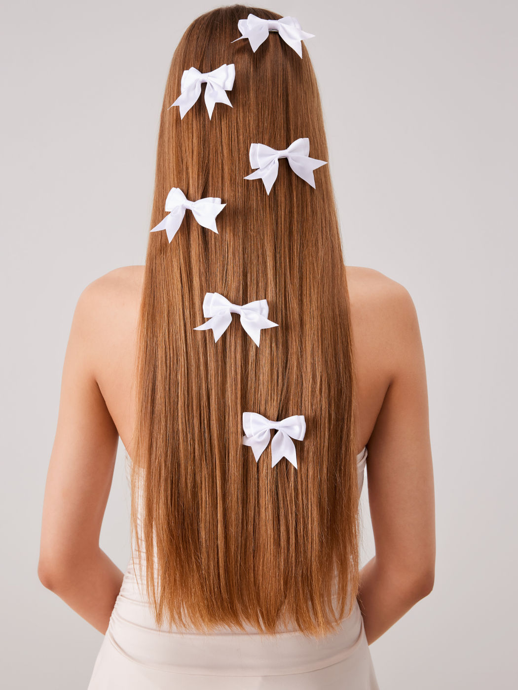 6pcs Solid Bowknot Decor Hair Clip