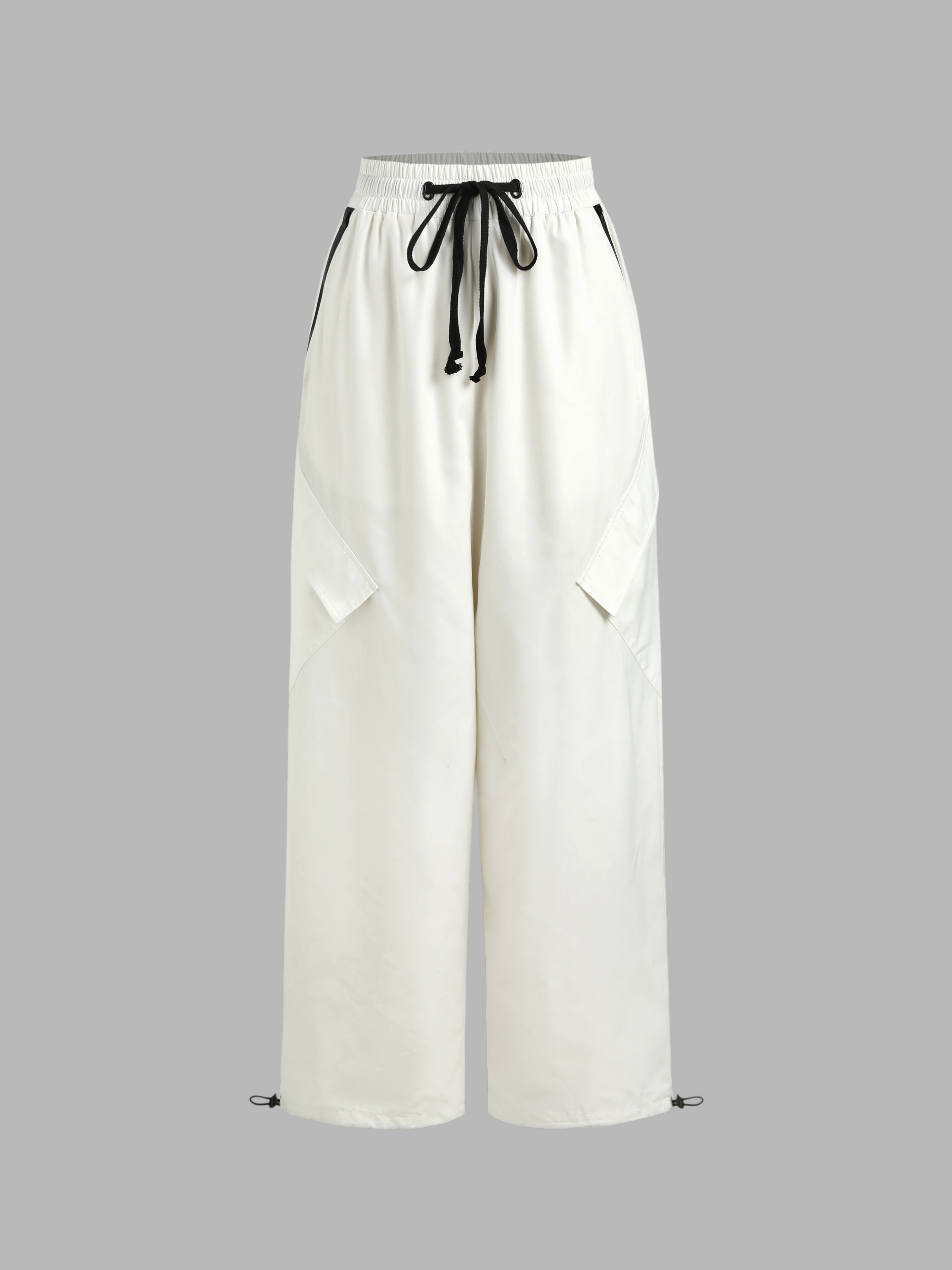 Drawstring High Waist Cargo Pants Cider