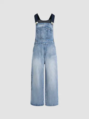 Denim-Buckel-Wide-Leg-Overalls