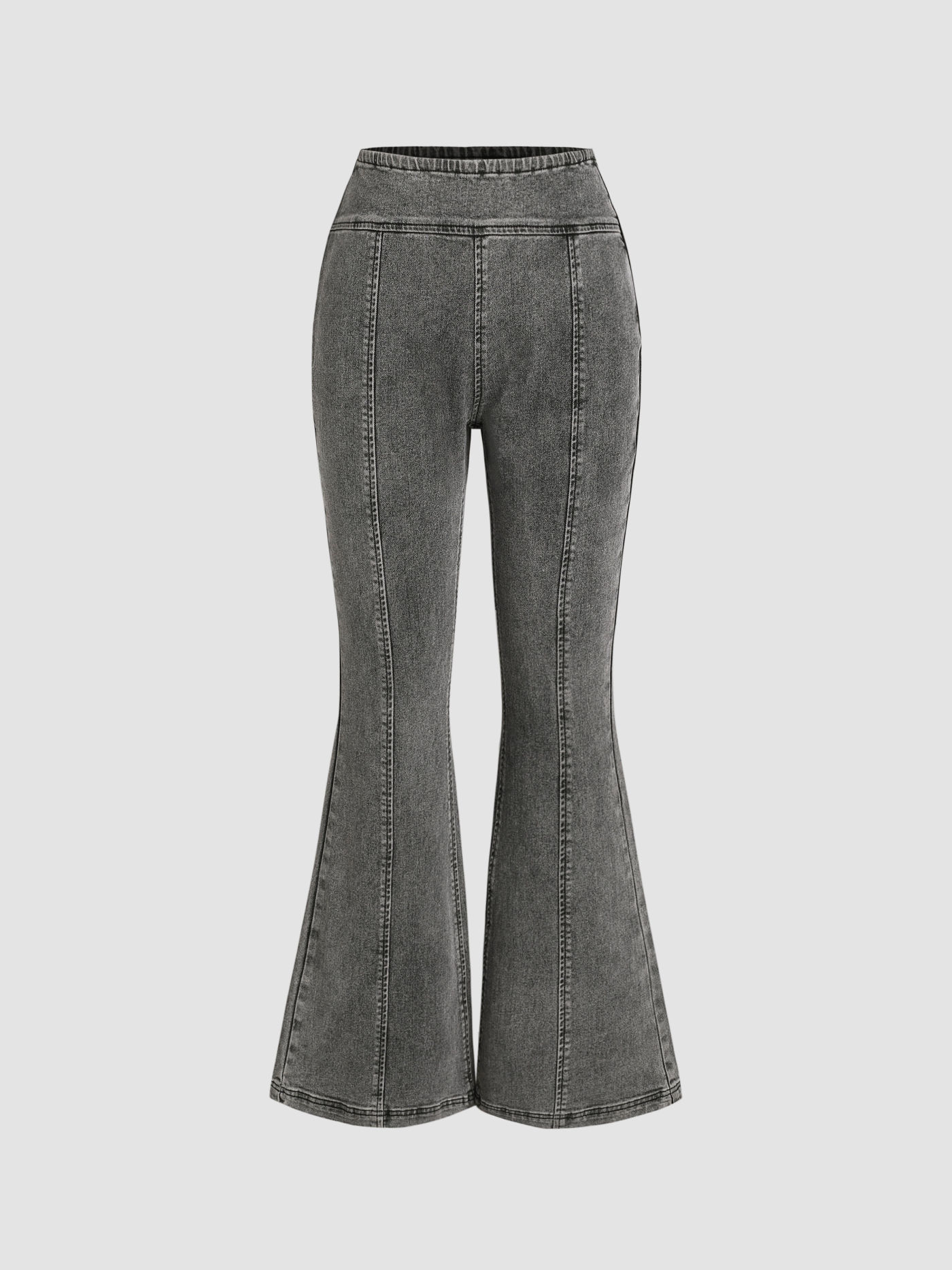 Jeans svasati a vita alta in denim
