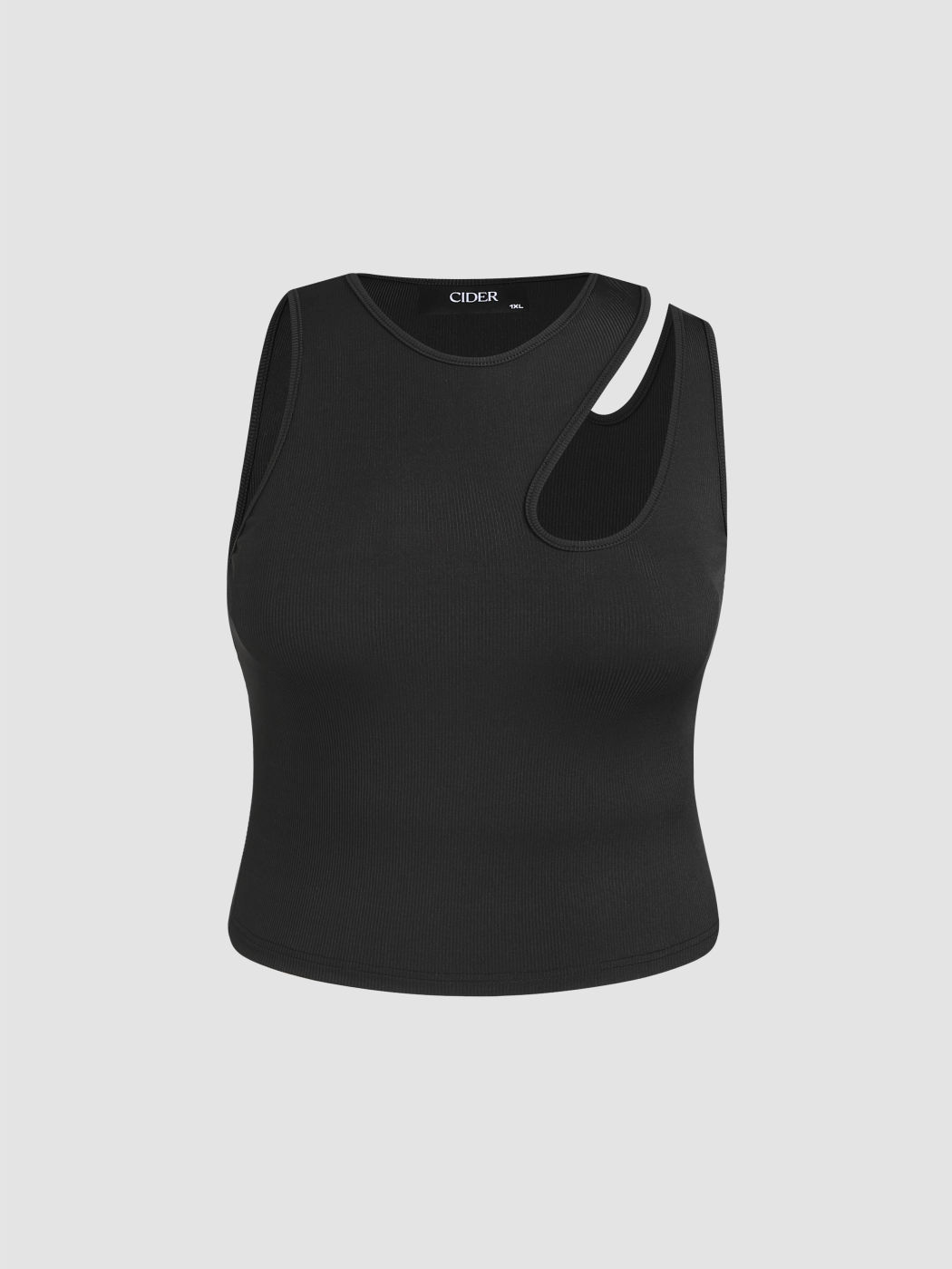 Top corto senza maniche asimmetrico  Solid Curvy