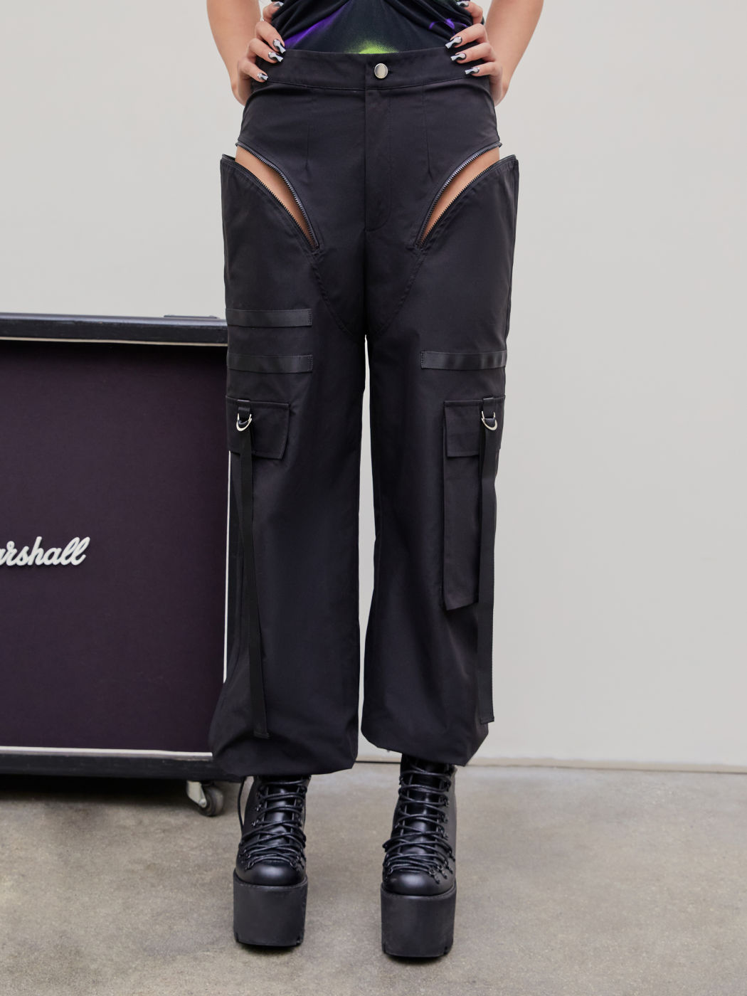  Feste Ausgeschnittene Cargo Jogger Hosen
