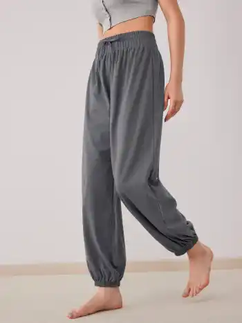 Solid Knotted Jersey Trousers