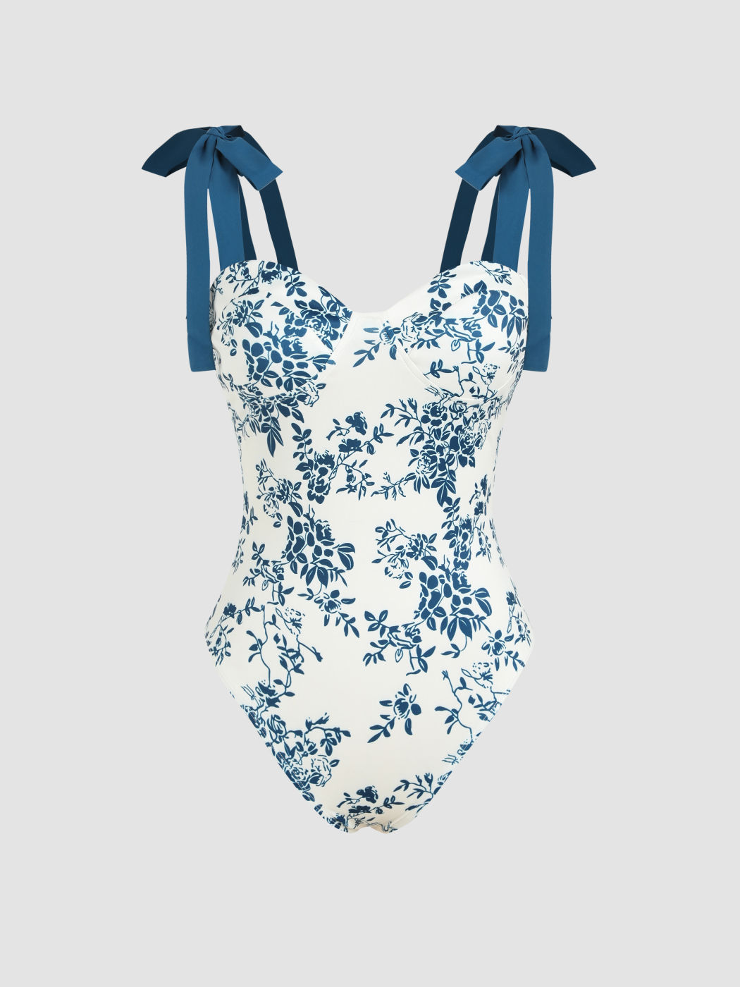 Florales V-Ausschnitt geknotetes Bodysuit