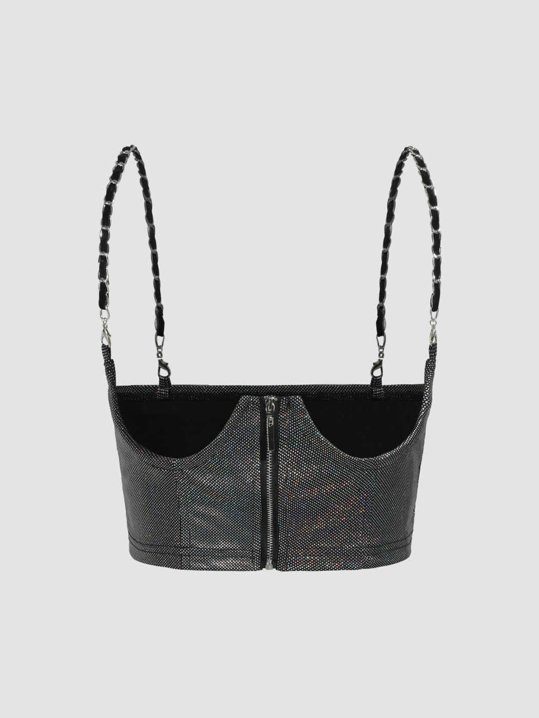 Metallic-Tanktop mit Reißverschluss