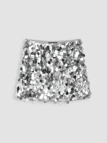 Sequin Mid Waist Mini Skirt