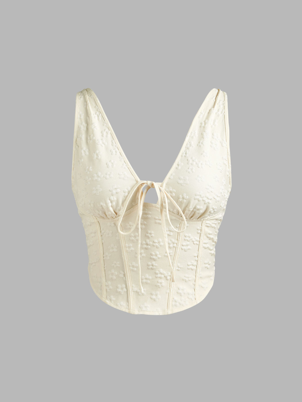 Florales Korsett Geknotetes V-Ausschnitt Cami Top
