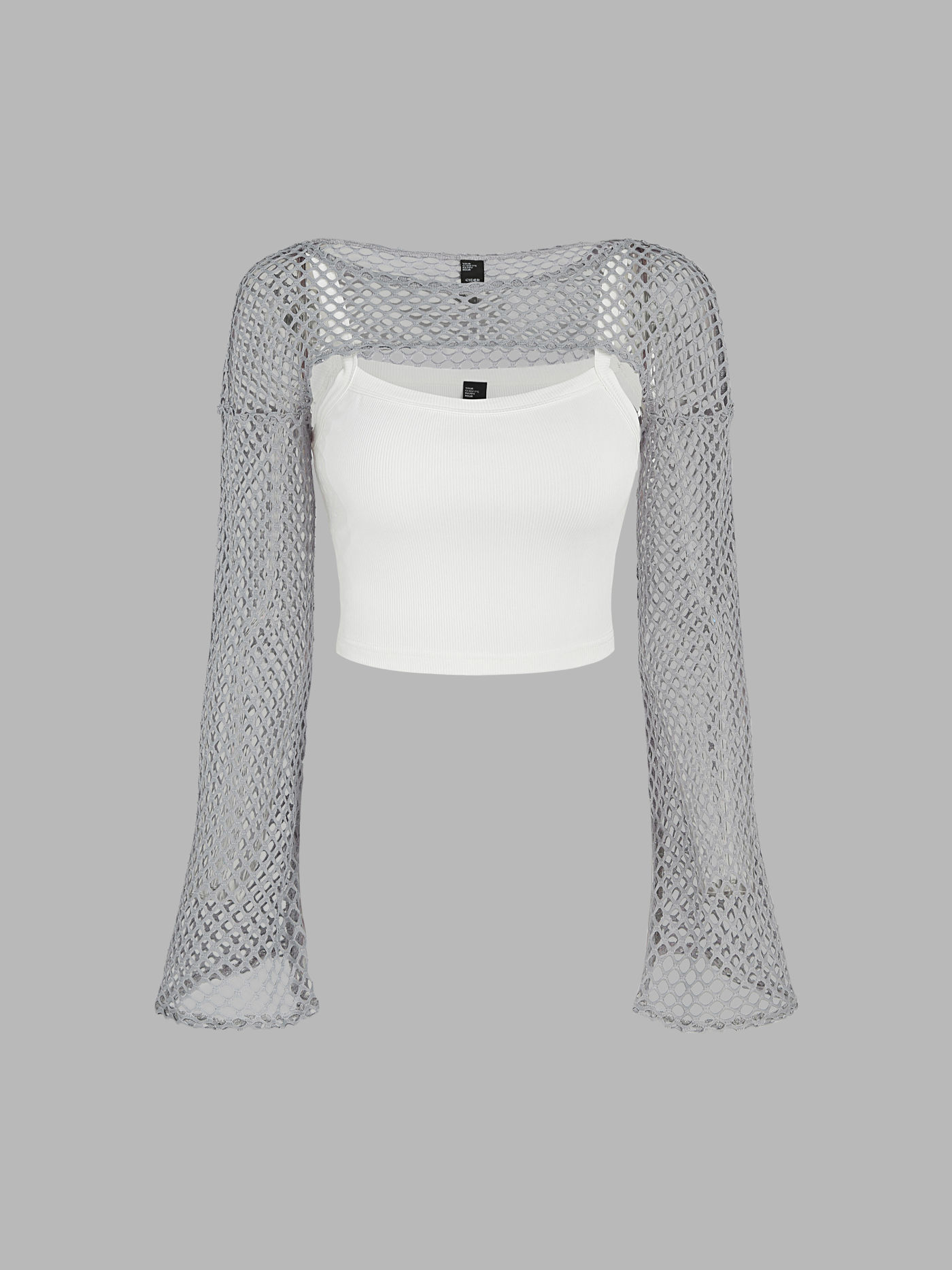 Hollow Out Two Piece Long Sleeve Top