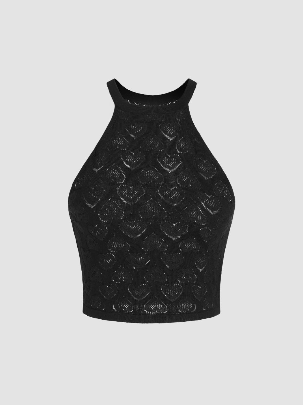 Ärmelloses Neckholder-Crop-Top mit Herz