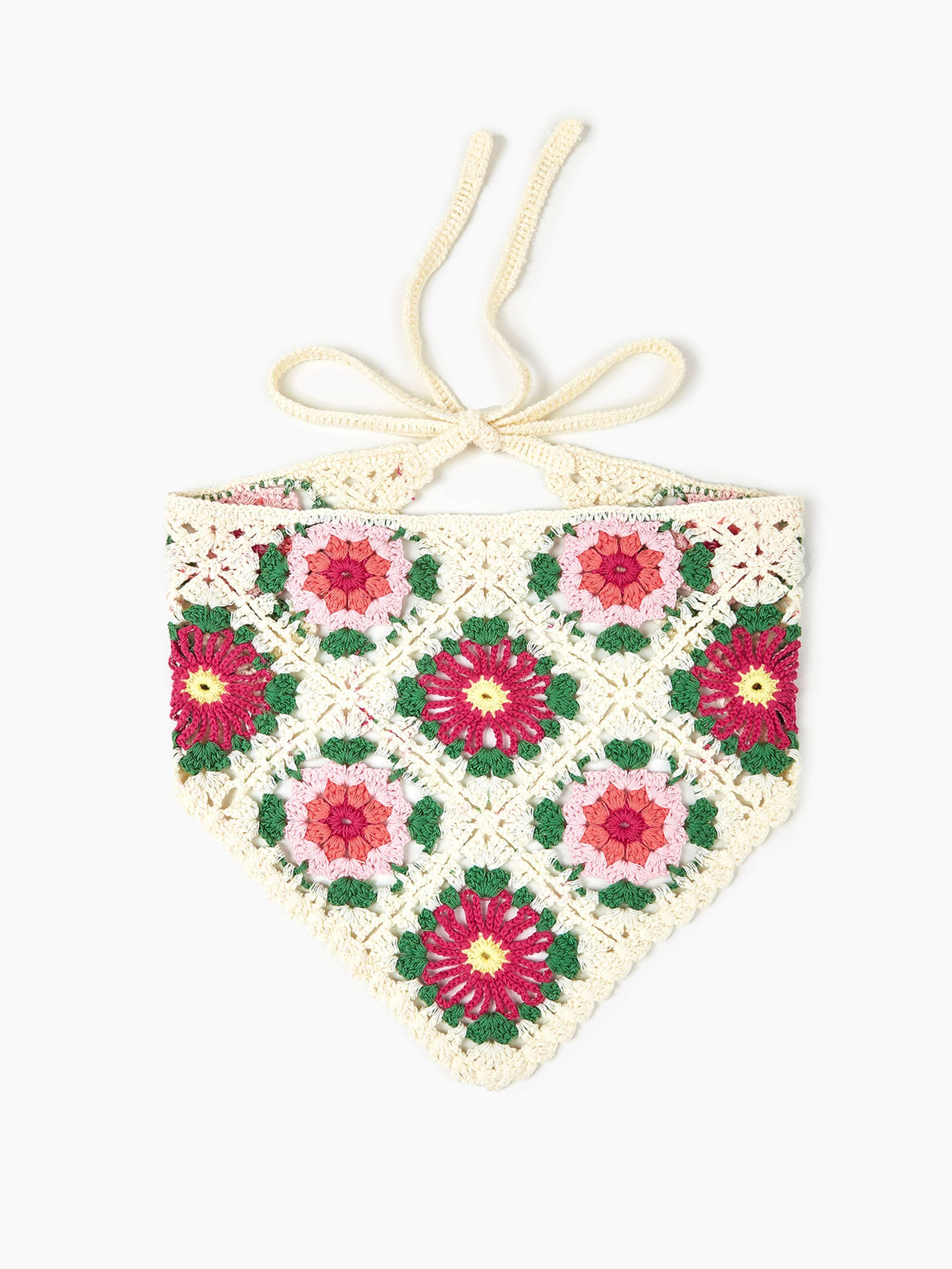 Multicolor Floral Crochet Bandana