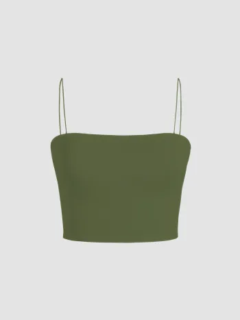 Einfarbiges Klassisches Crop Top