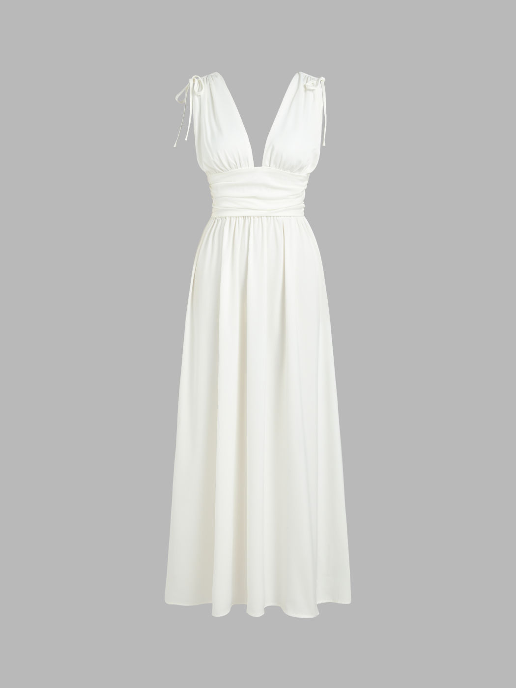 V-neck Ruffle Backless Maxi Dress