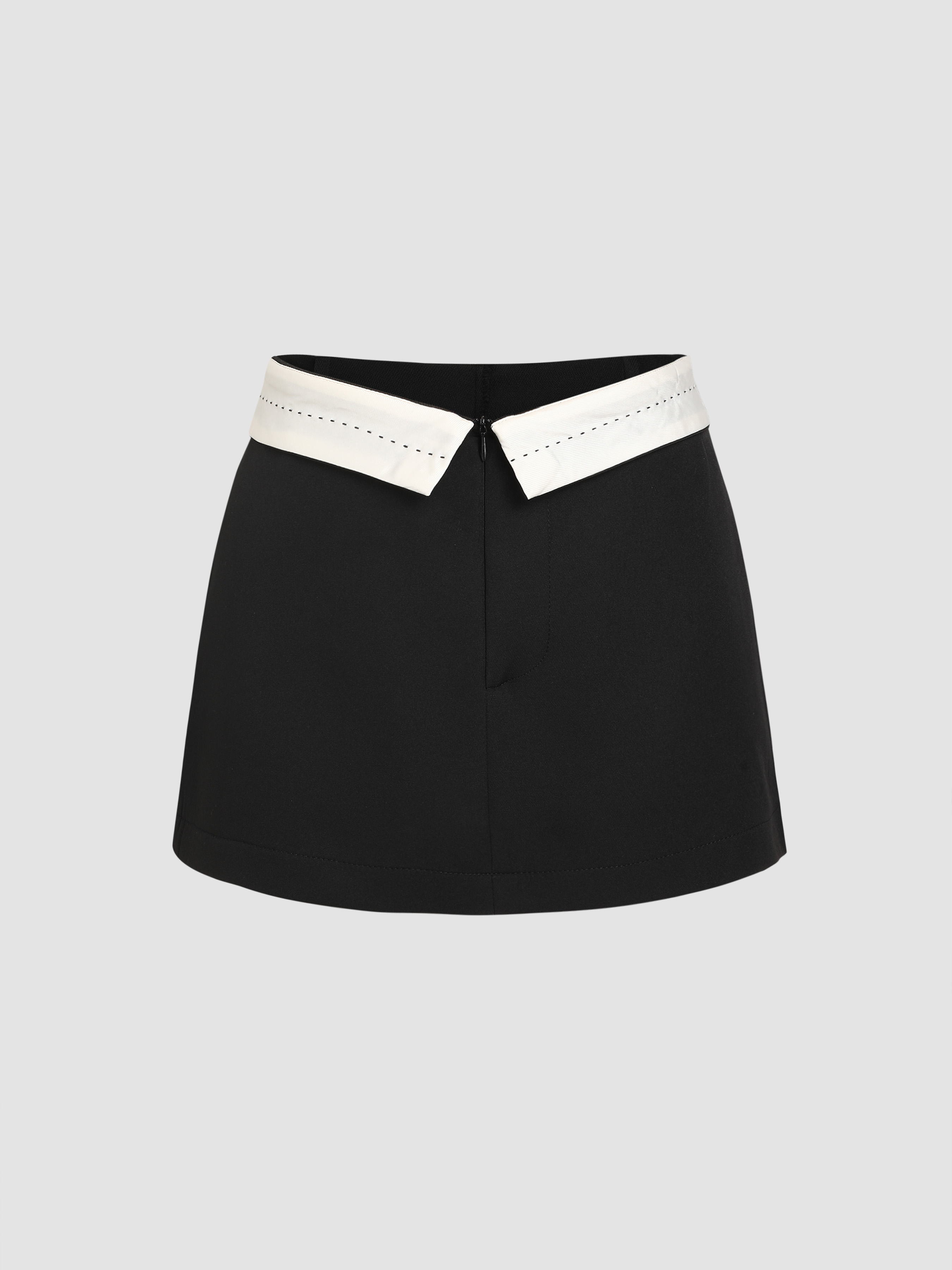 Two Tone Low Waist Skort - Cider