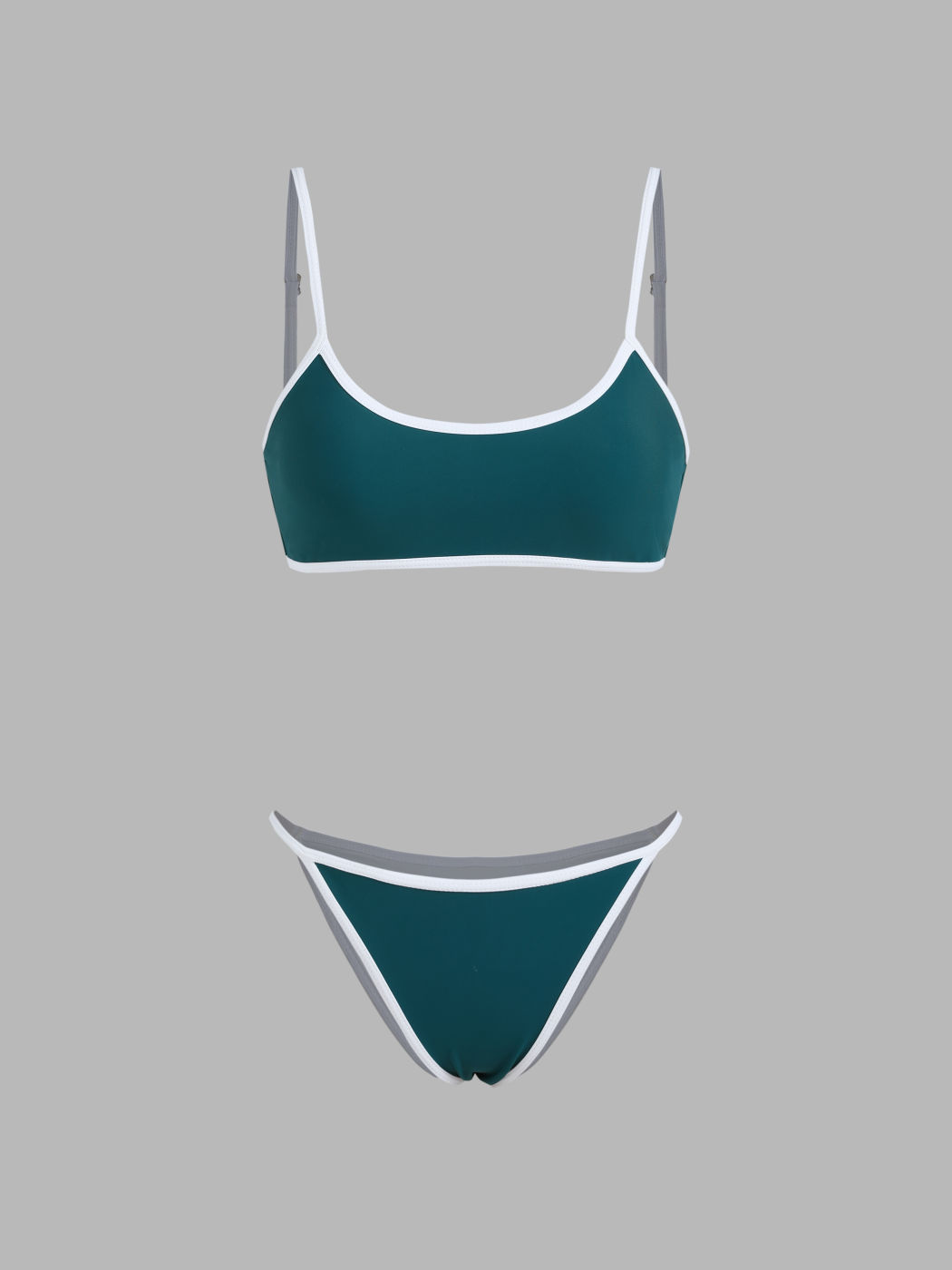 Contrasting Binding Bikini Swimsuit
