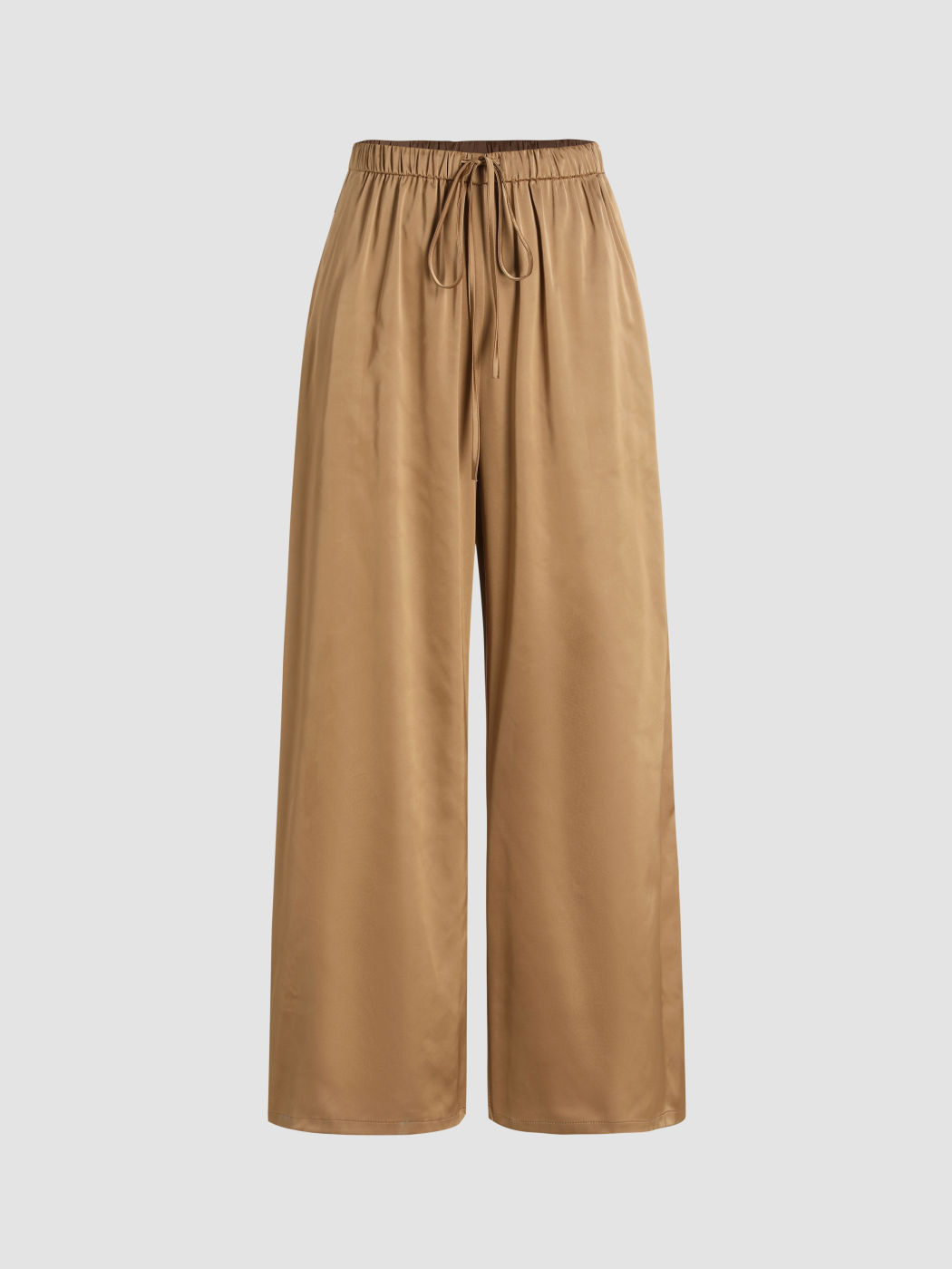 High Waist Elastic Waist Pants