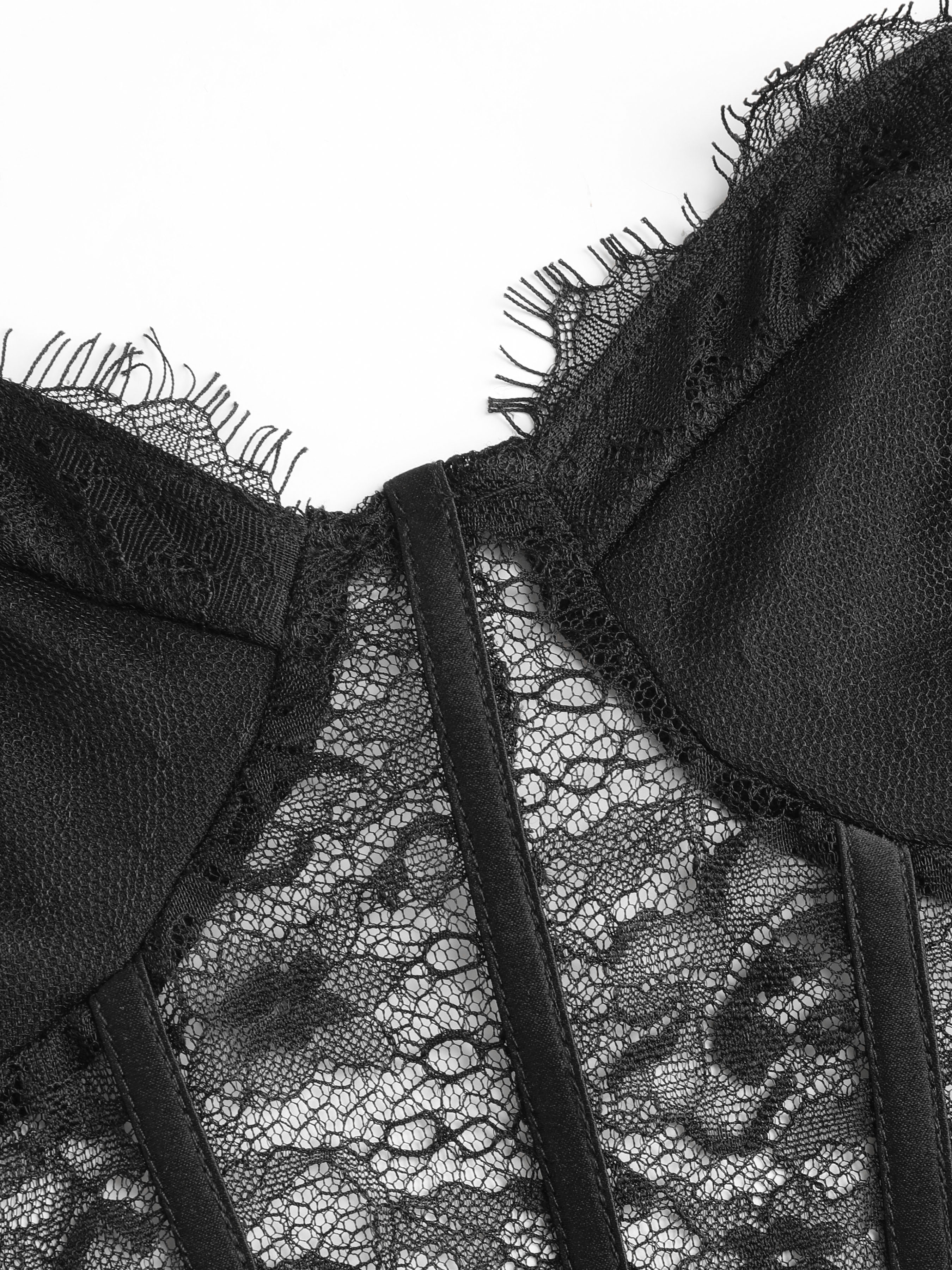 Satin Sweetheart Lace Sheer Maxi Dress