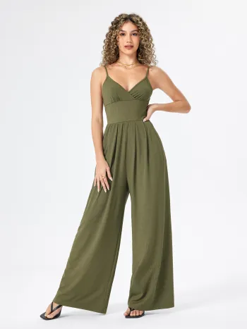 V-neck Cami Wide Leg Jumpsuit