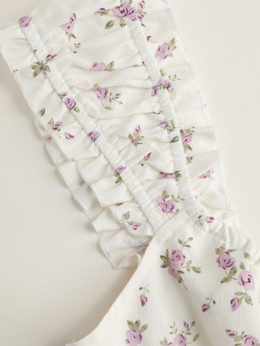 Ditsy Floral Square Neck Drawstring Ruched Mini Dress