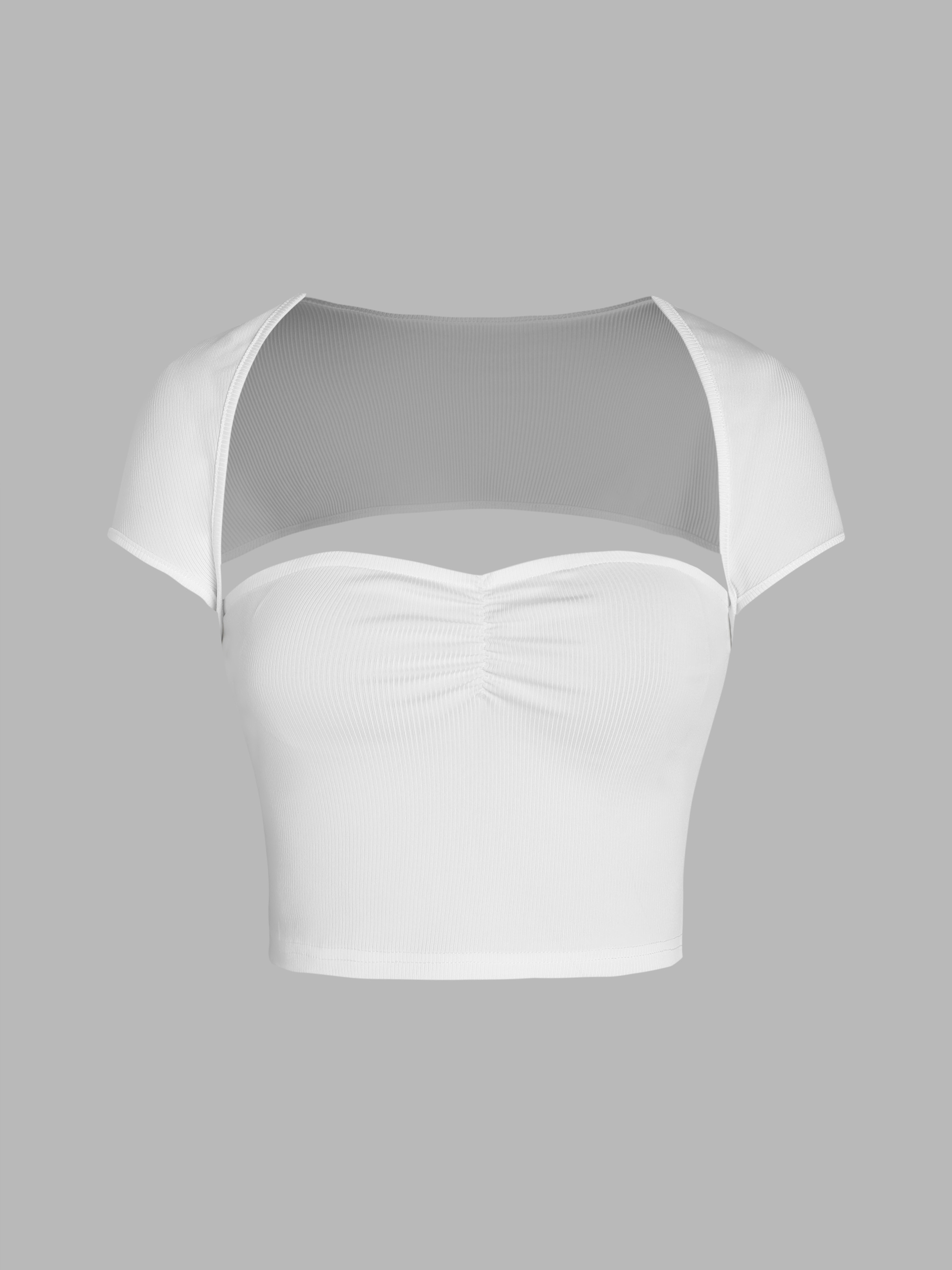 Sweetheart Cut Out Crop Top For Daily Casual