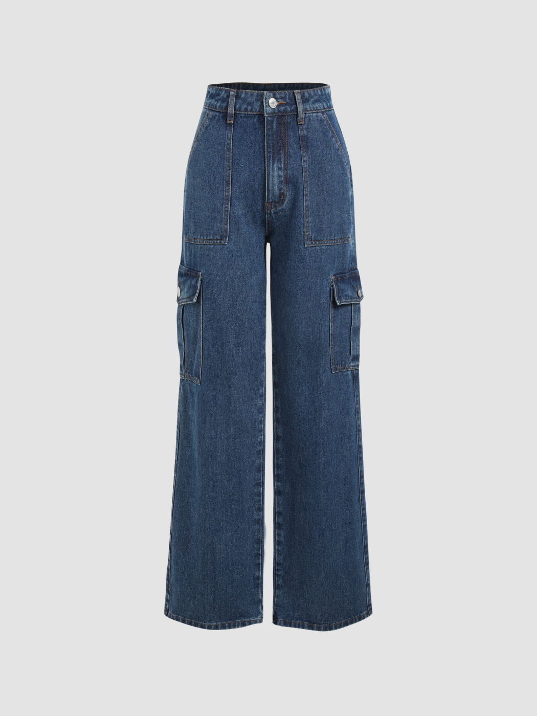 Alessia Einfarbige Cargo-Jeans