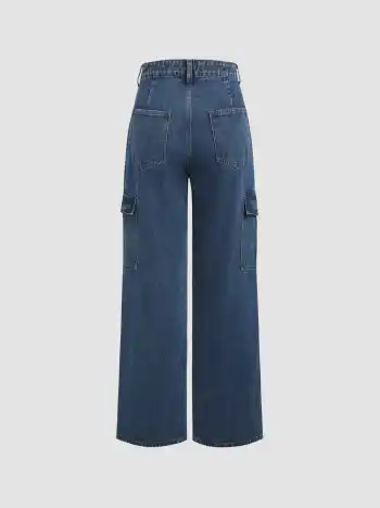 Alessia Einfarbige Cargo-Jeans