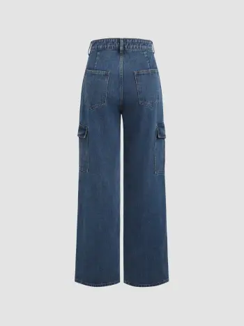 Jeans cargo tinta unita Alessia