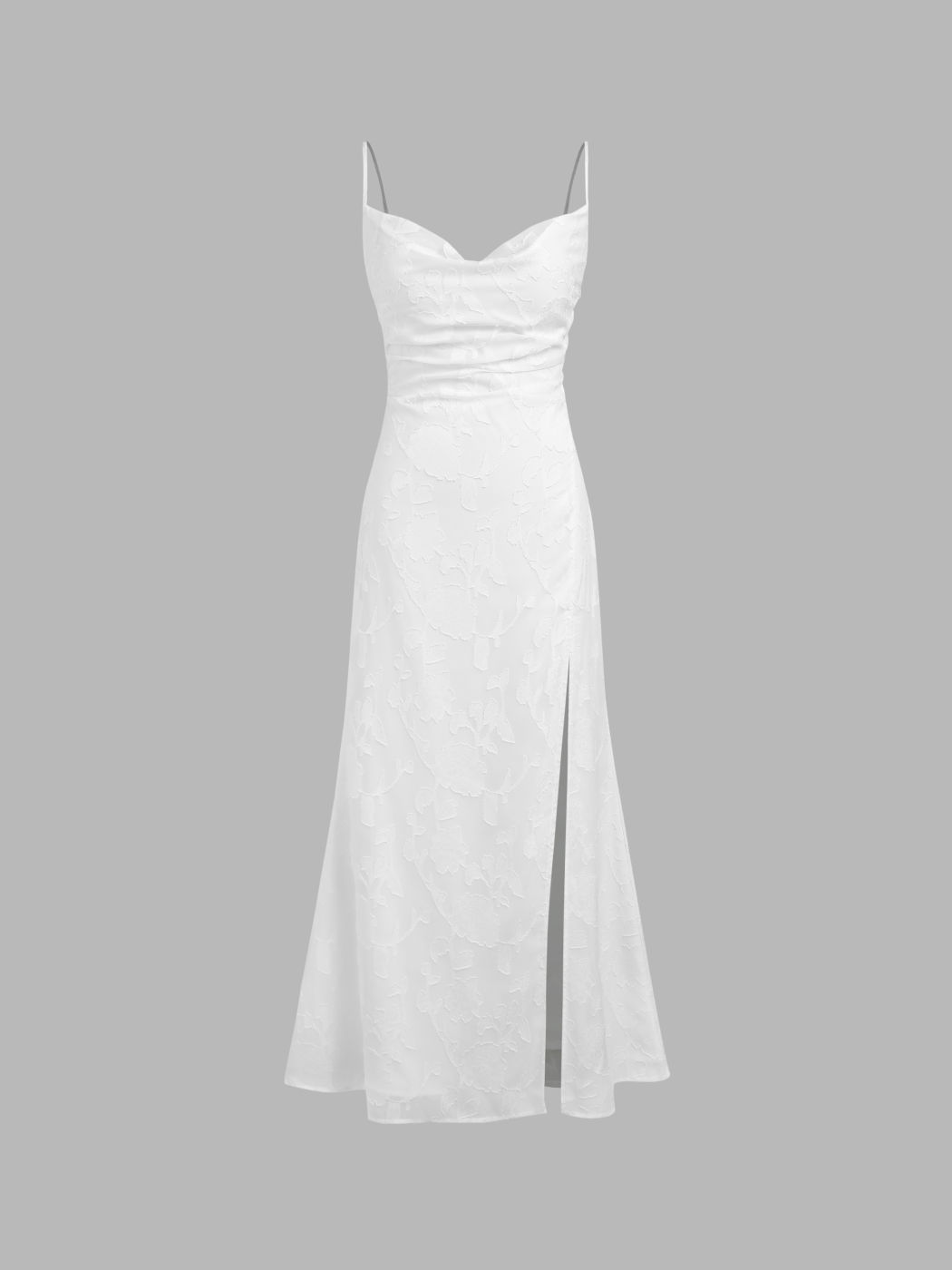 Geblümtes Maxikleid mit Schlitz