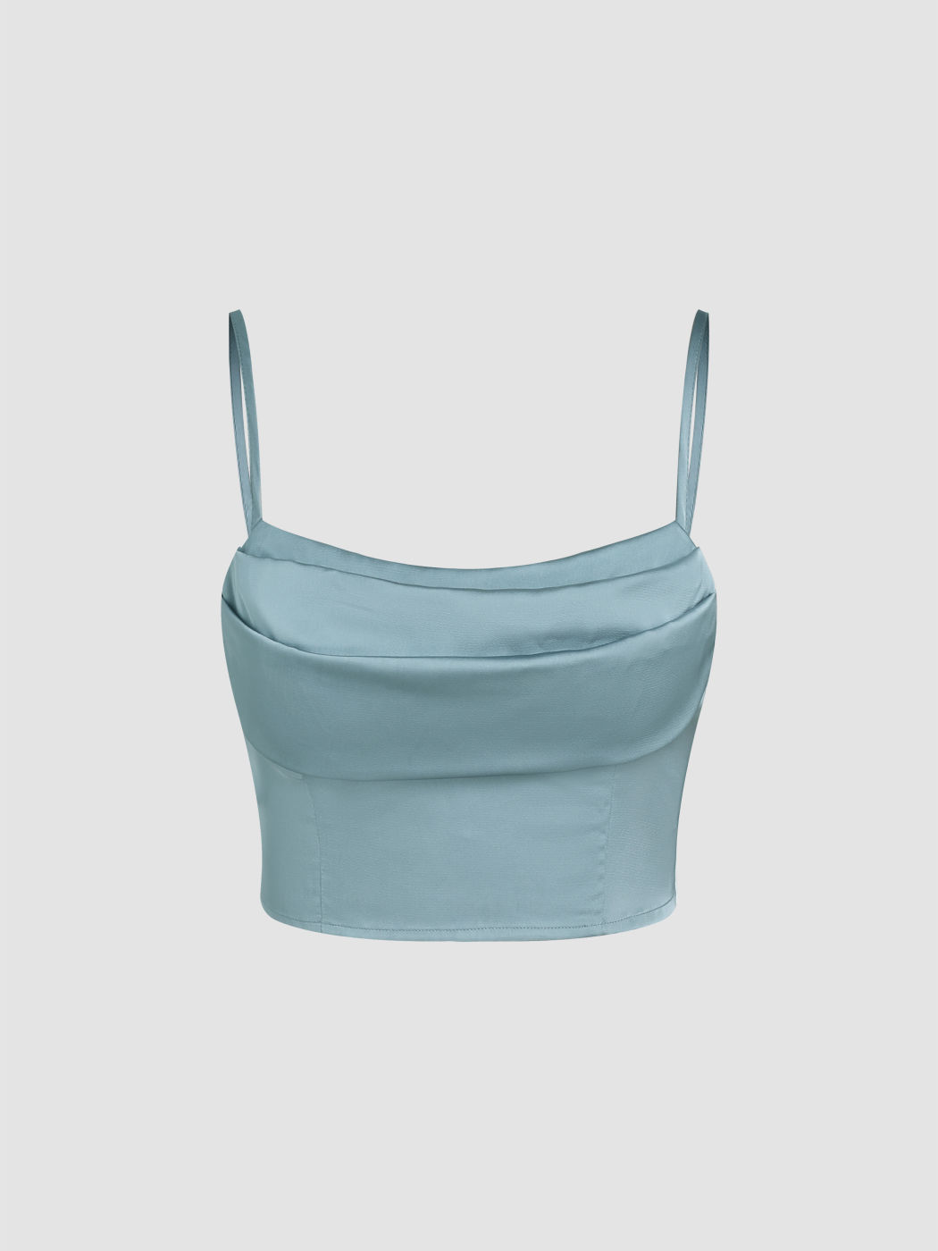  Satin-Trägertop mit Wasserfallausschnitt