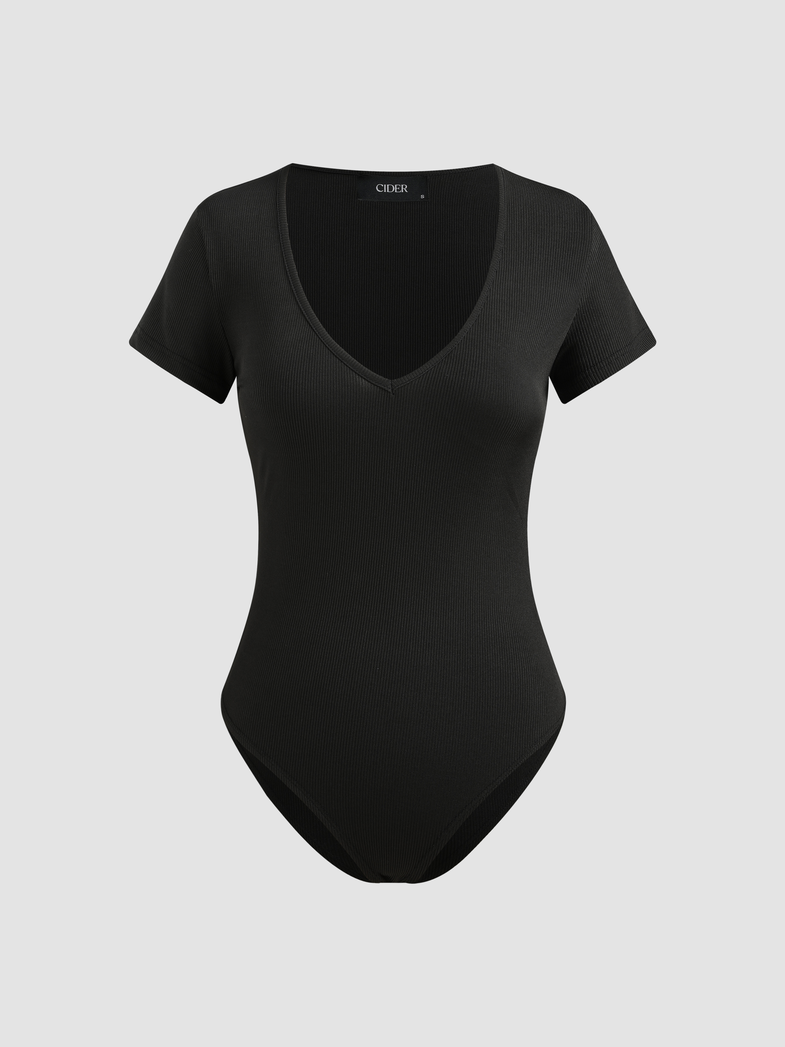 Vneck Short Sleeve Bodysuit For Daily Casual