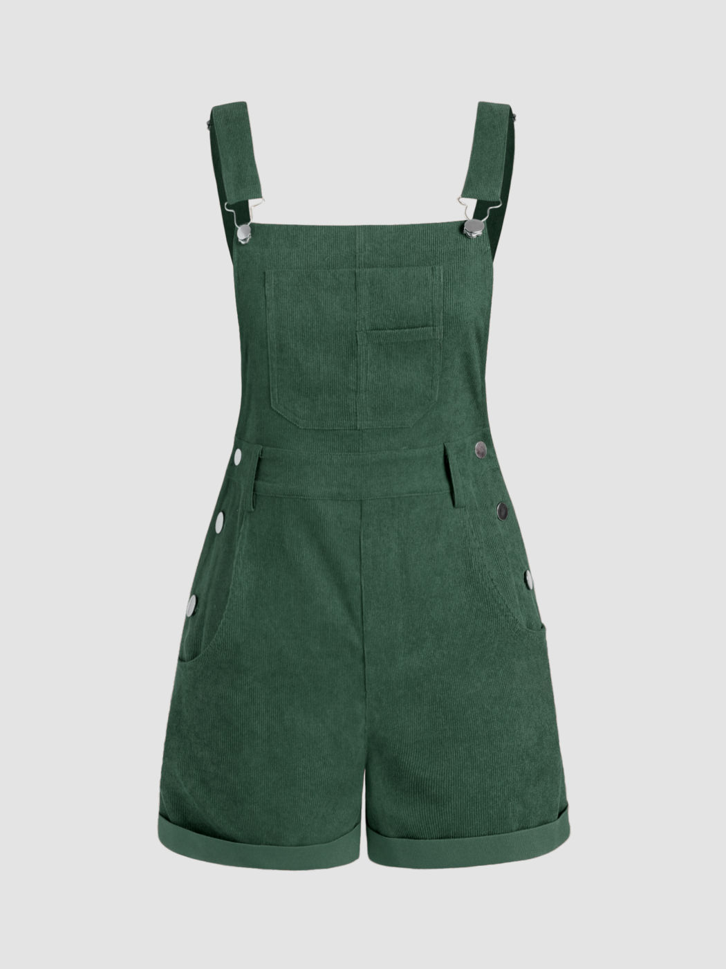 Solid Corduroy Pinafore Playsuit