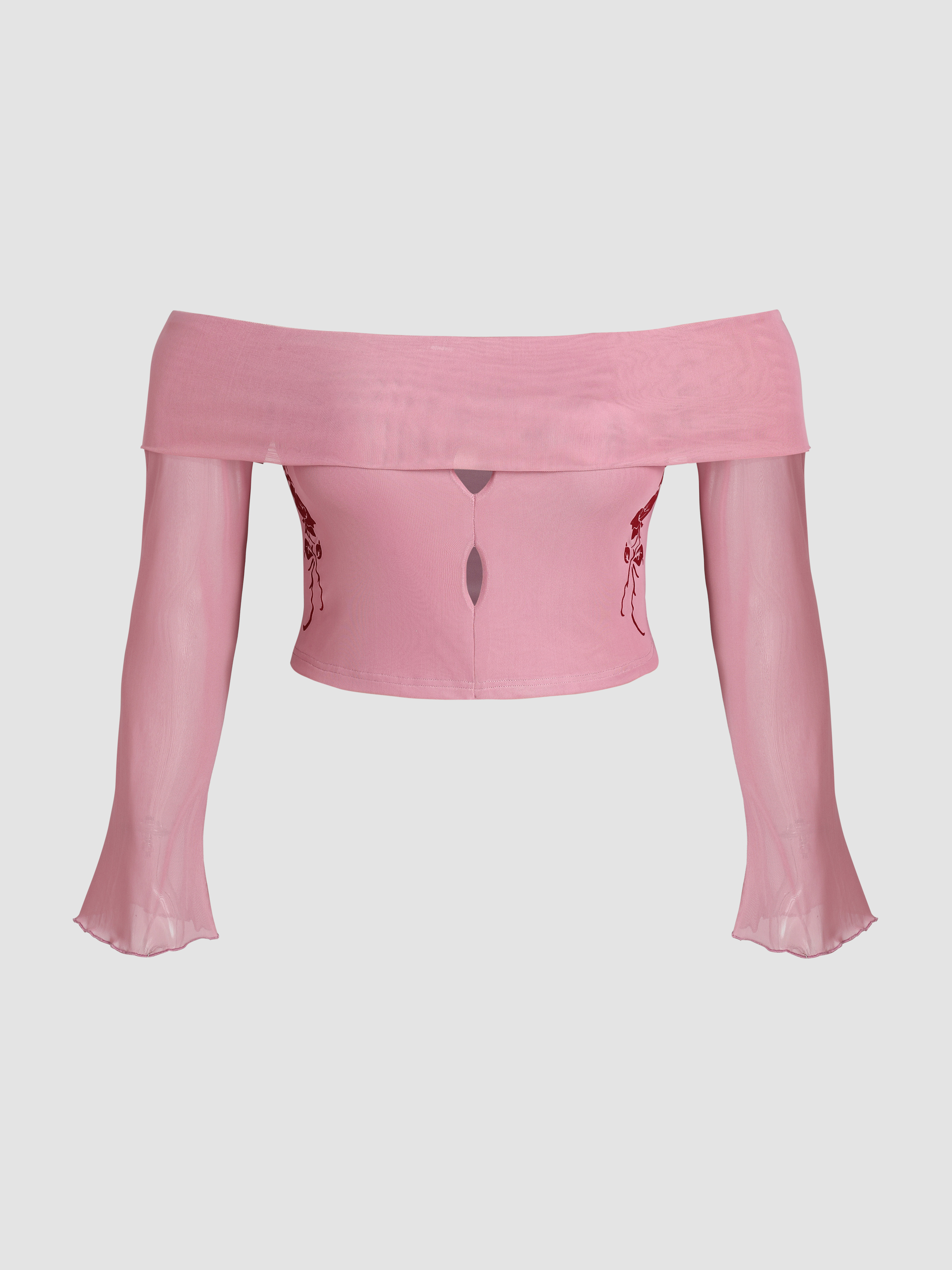 Pink off the outlet shoulder long sleeve top